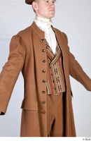  Photos Man in Historical formal suit 3 19th century Historical clothing brown jacket upper body 0011.jpg